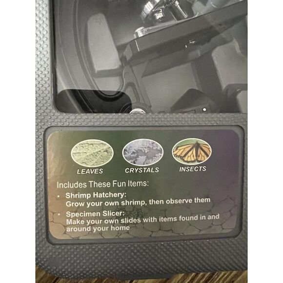 Kids 28 Piece Microscope Set 300X 600X 1200X - Metal w/Slides, Light Unused - Picture 8 of 12